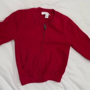 Burberry Red Toddler Girl Zip Cardigan